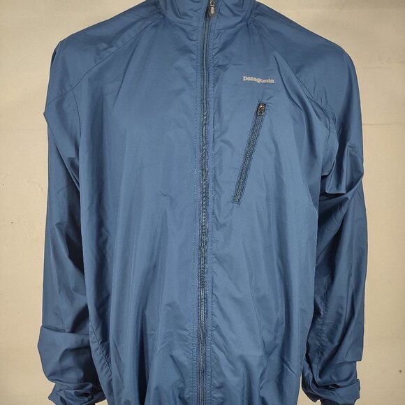 Patagonia dark blue full zip thin single layer windbreaker jacket mens XL - Picture 1 of 9